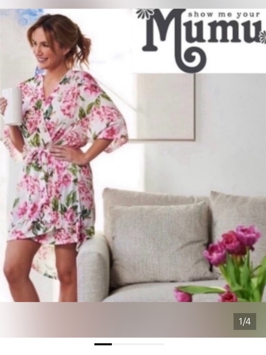 Show Me Your MuMu Other - Show Me Your Mumu White Floral Wrap Kimono Robe - Pink & Green